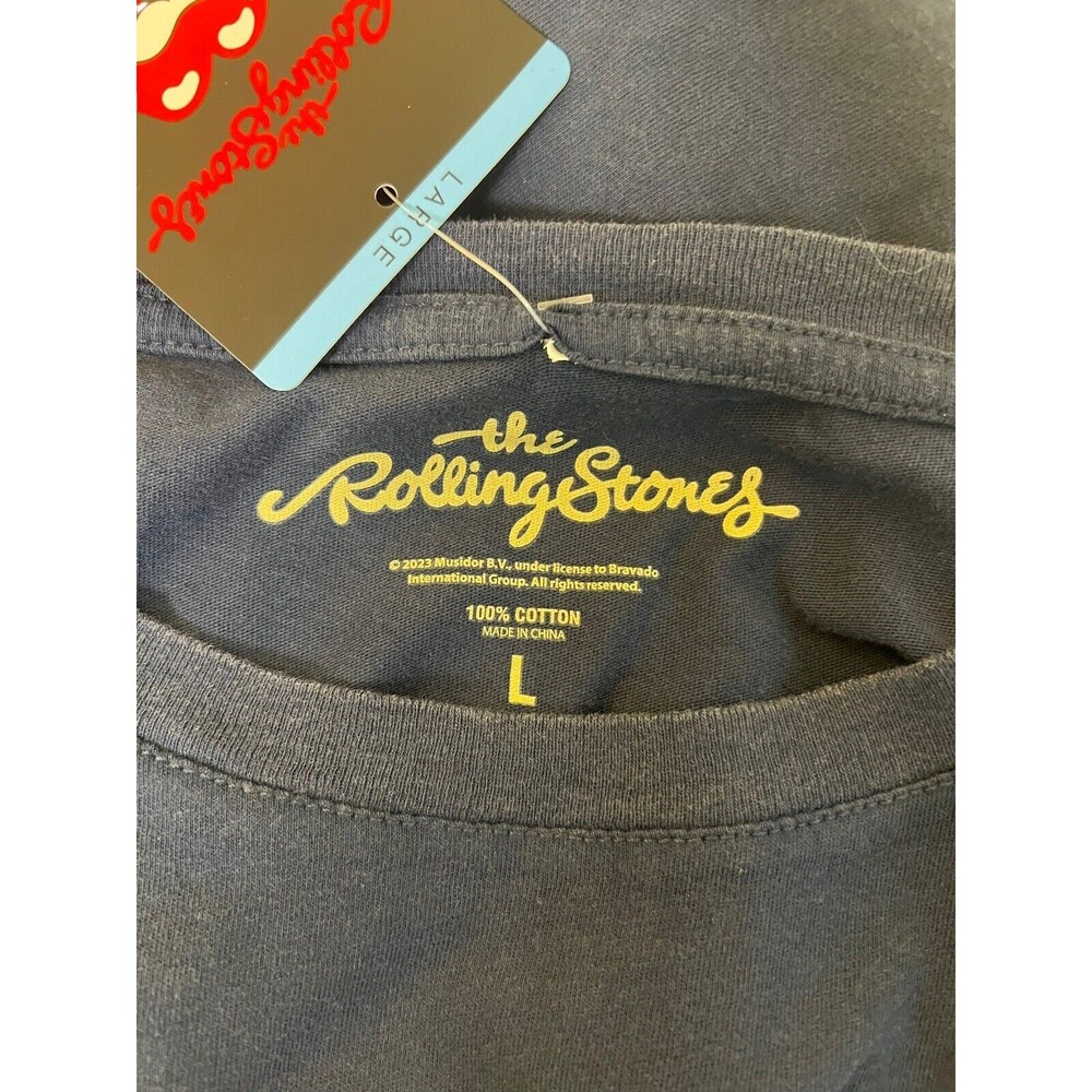 NWT Women's Navy Rolling Stones S/S Band Tee Size Large - Picture 8 of 9